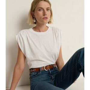 New Nation Ltd Frankie Muscle Tee Pima Cotton T-Shirt White Shirt Top Small